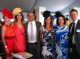 Enjoying the hospitality in the BMW marquee on Magic Millions raceday