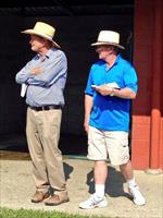 Gerry Harvey with John inspecting yearlings from his draft