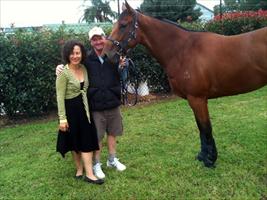 Jane Barham and John with her filly Jolie Bay