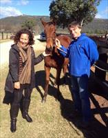 Jane and Chris with their outstanding weanling filly.. FR x Legally Bay