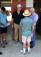 John with Eric, Ned and Mr B. Wayne Hughes of @spendthriftfarm discussing the yearlings @mmsnippets sales