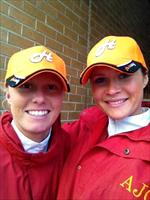Kelly and Brooke show off their Hawkes Racing caps