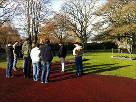 Kerry from Cambridge Stud talking to the Hawkes Racing Tour about the history of the farm