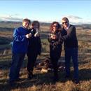 Chris Jenny Jane and Steve enjoying the fire and the beautiful view at the lookout @ Vinery Stud