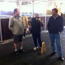 David Russo and Steve Allam talking to John at the stables