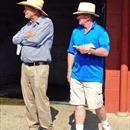 Gerry Harvey with John inspecting yearlings from his draft