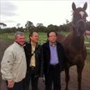 John, Mr Ng and Michael Lam with Happy Patrick at Talwood Park