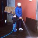 Lachlan helping his grandpa clean up