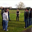 Pencarrow Stud manager Leon Casey talks to the group about the farm