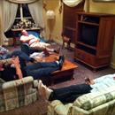 The boys relaxing after Matt the chef cooked up a storm .....